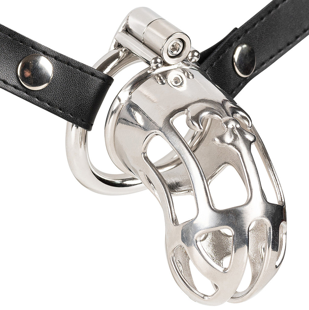 JTS S224 stainless steel large size cage with circular ring and adjustable waist strap.