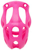 The front of a pink Hera hexlock cage in medium size.