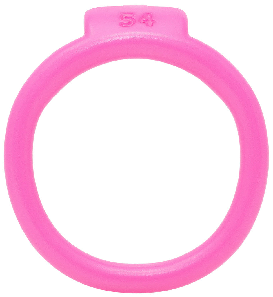 Pink Olympus 3D printed 54mm chastity back ring with a barrel lock system.