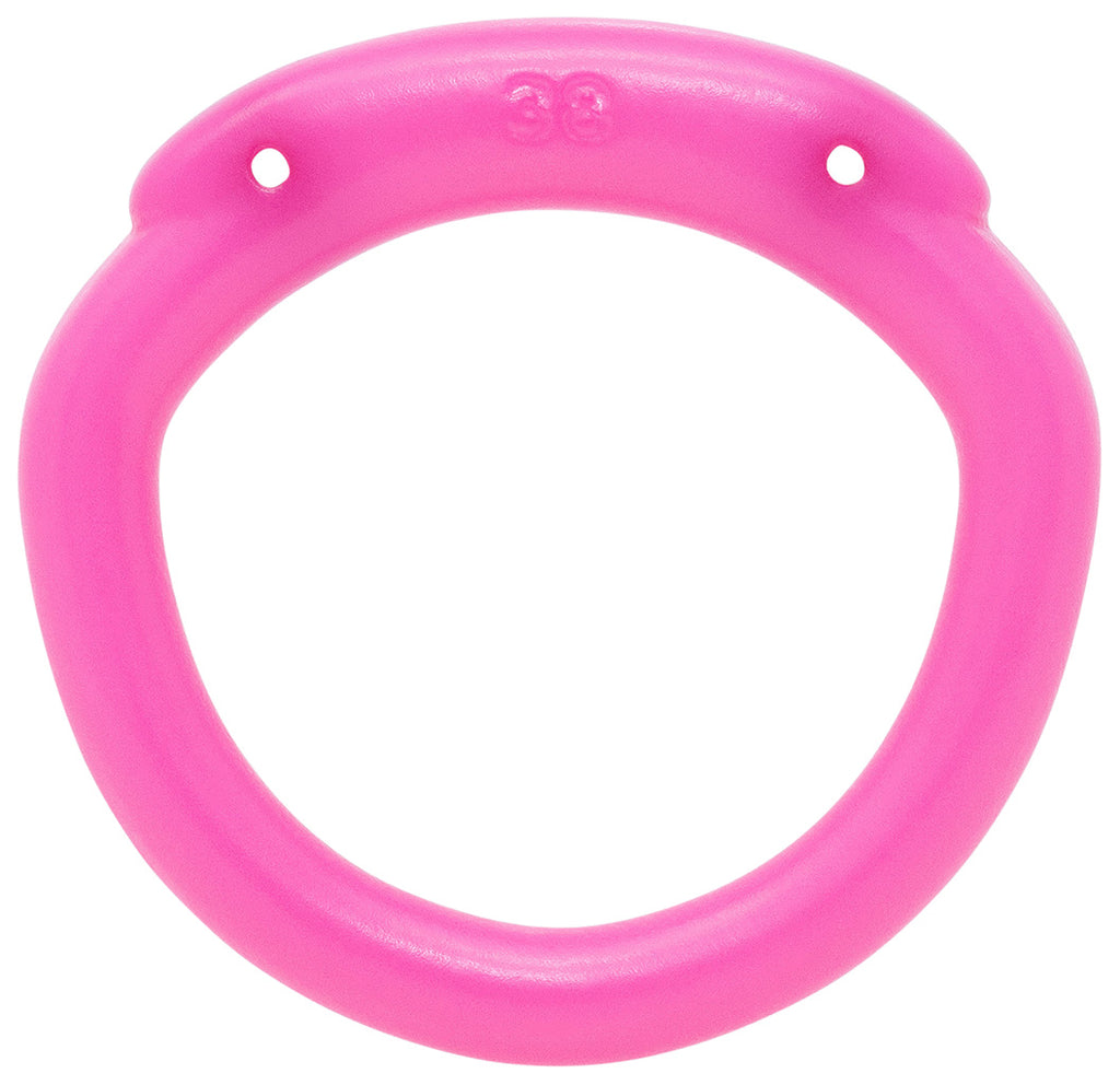 Pink Olympus 3D printed 38mm chastity back ring with a hexlock system.