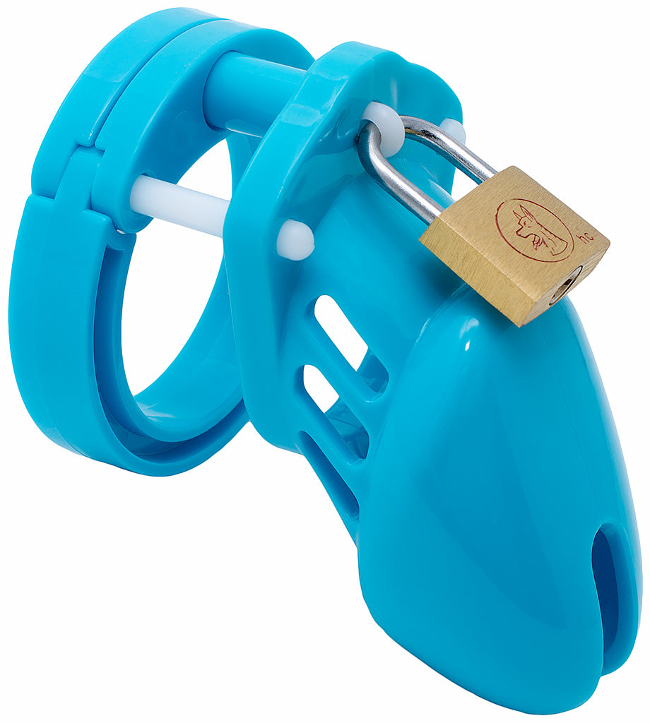 Blue Line Silicone Lockable Chastity Cage