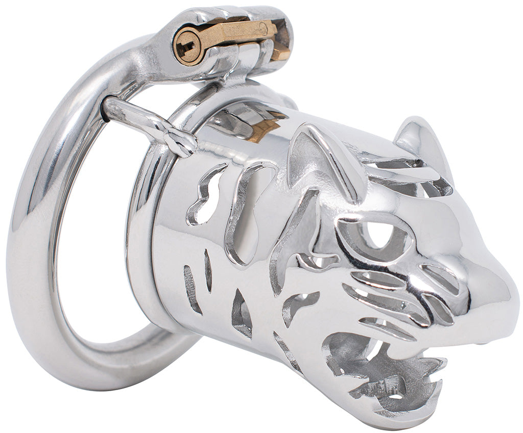 The Cub Stainless Steel Hex Lock Chastity Cage